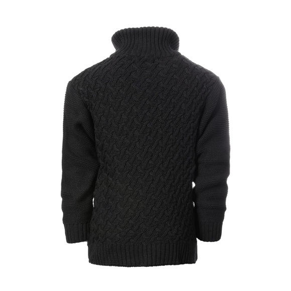 Boys Black Mock Neck Pullover Cable Knit Sweater Size 7 - Picture 2 of 6